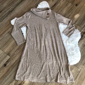 NIB For G & PL Long Sleeve Cowel Neck Shirt Dress